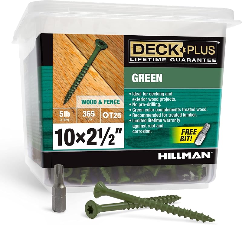 Tornillos madera #10x2-1/2 y #8x2 verde 10lb