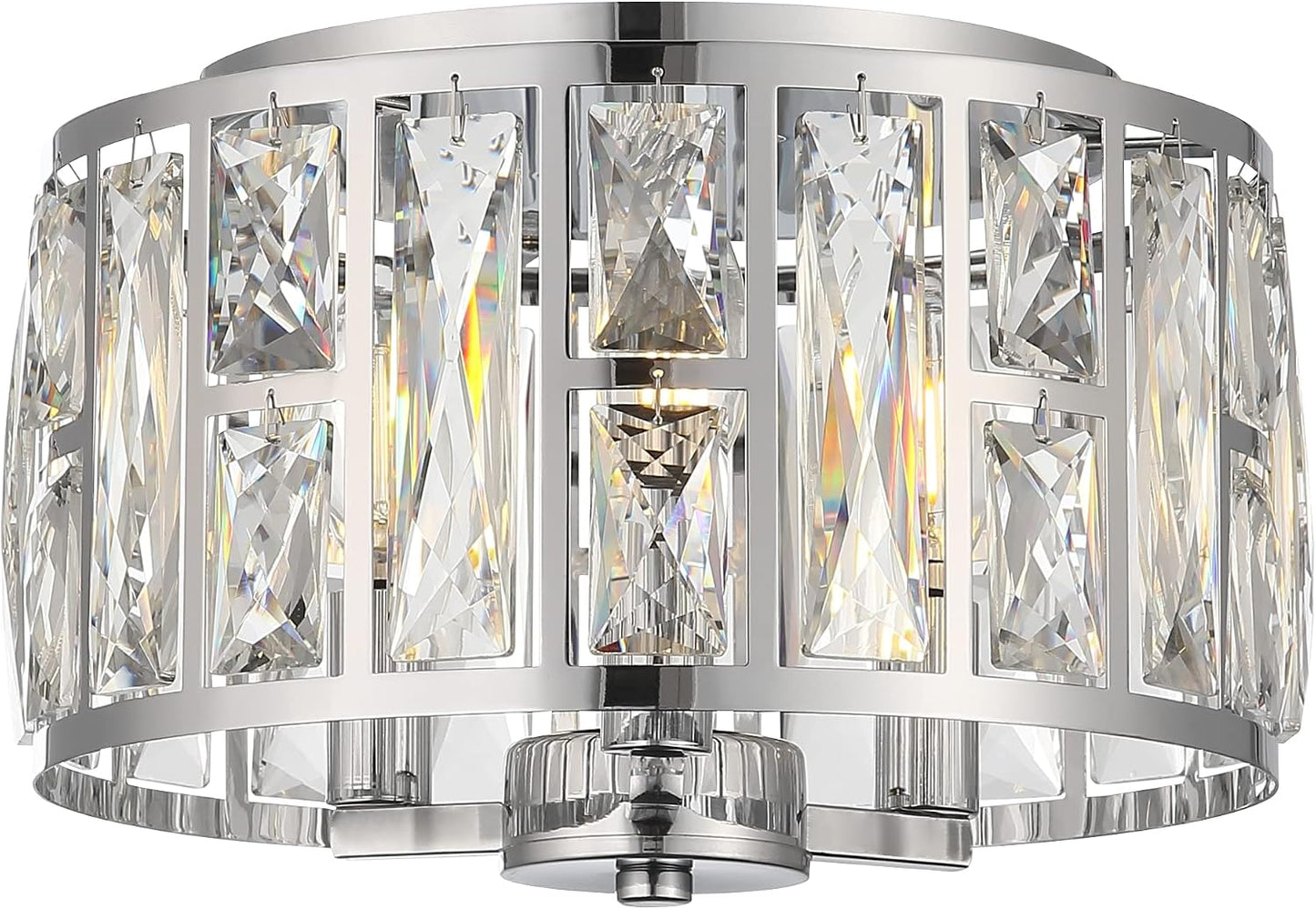 Lámpara techo cristal 12" 3 luces moderna dormitorio