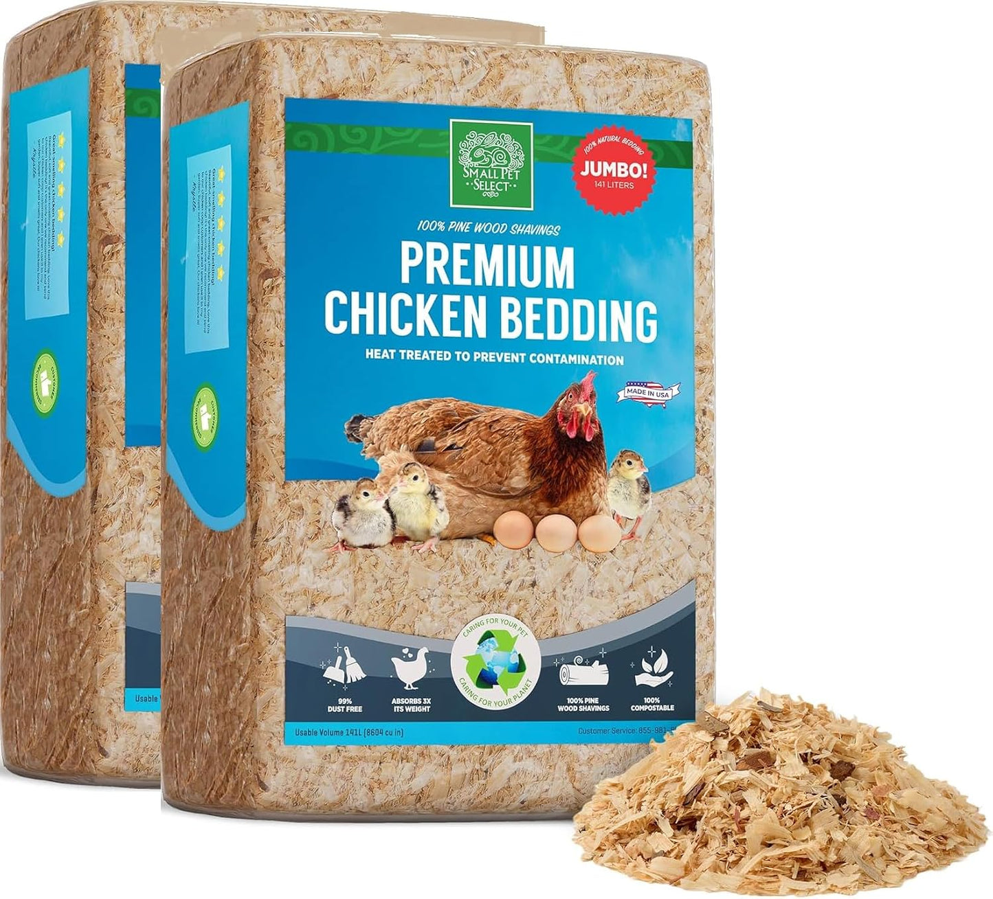 Pack 2 Ropa Cama Pollo Gallinero 141L