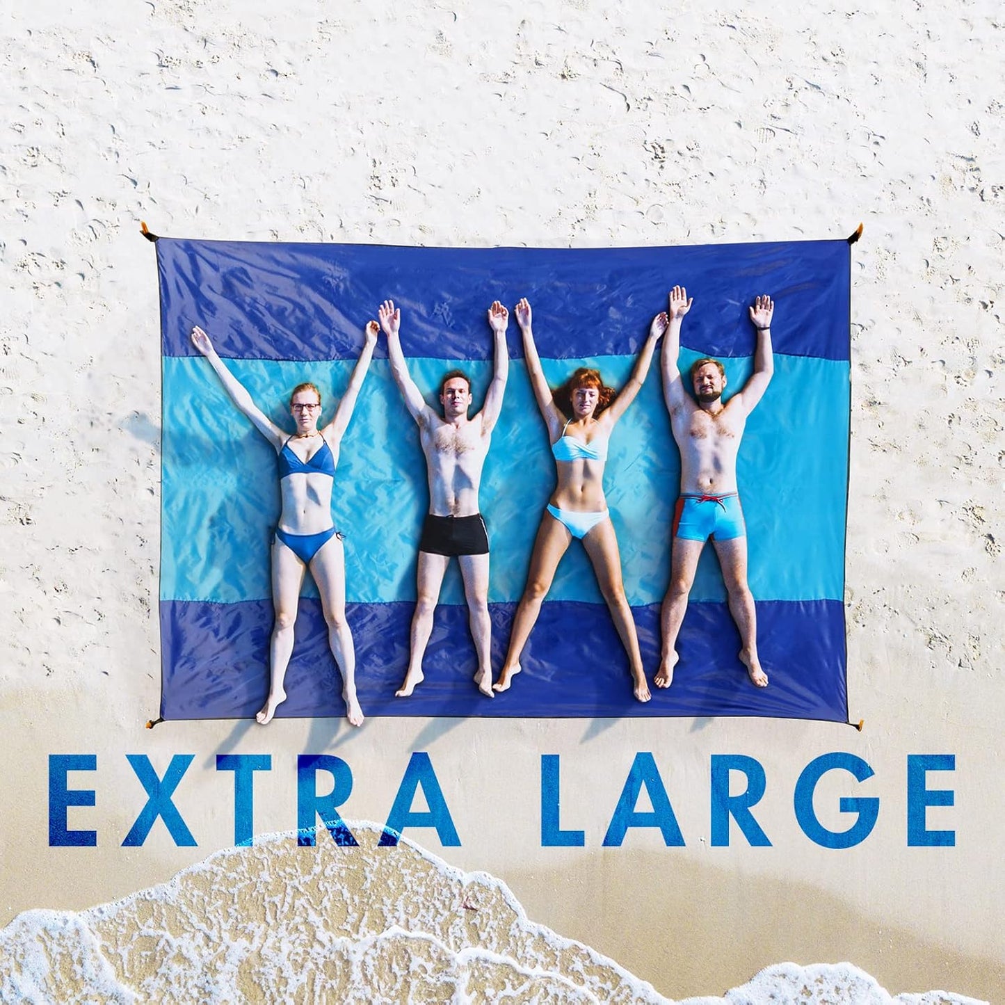 Manta playa impermeable 110x114pulg 4 bolsillos