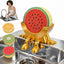 Soporte esponjas frutas 3D dorado con drenaje cocina