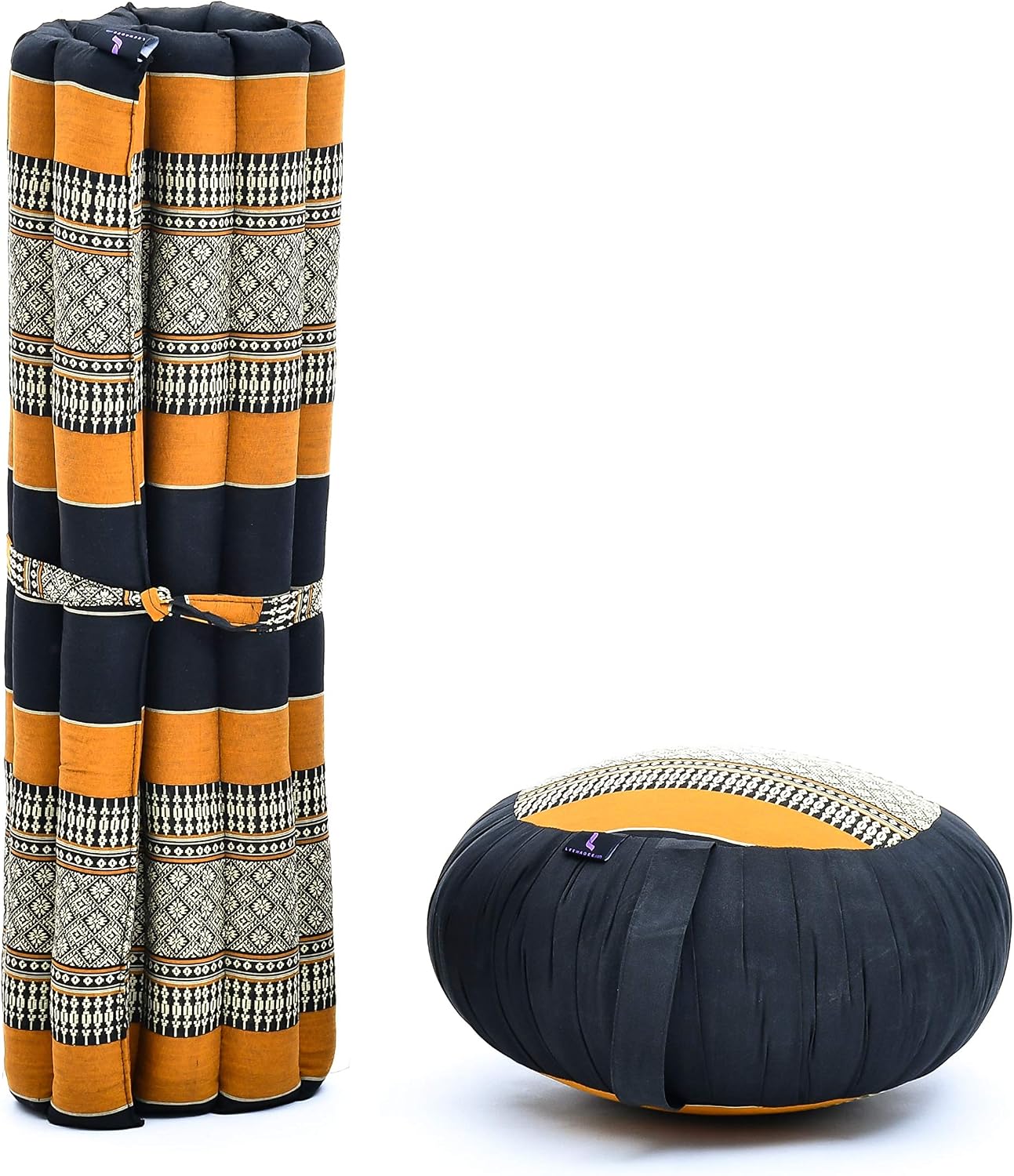 Set 2 almohadas meditación Zafu y Zabuton rellenas Kapok