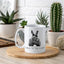 Taza café cerámica 11" regalo conejo