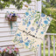 Bandera jardín floral azul doble cara 28x40"