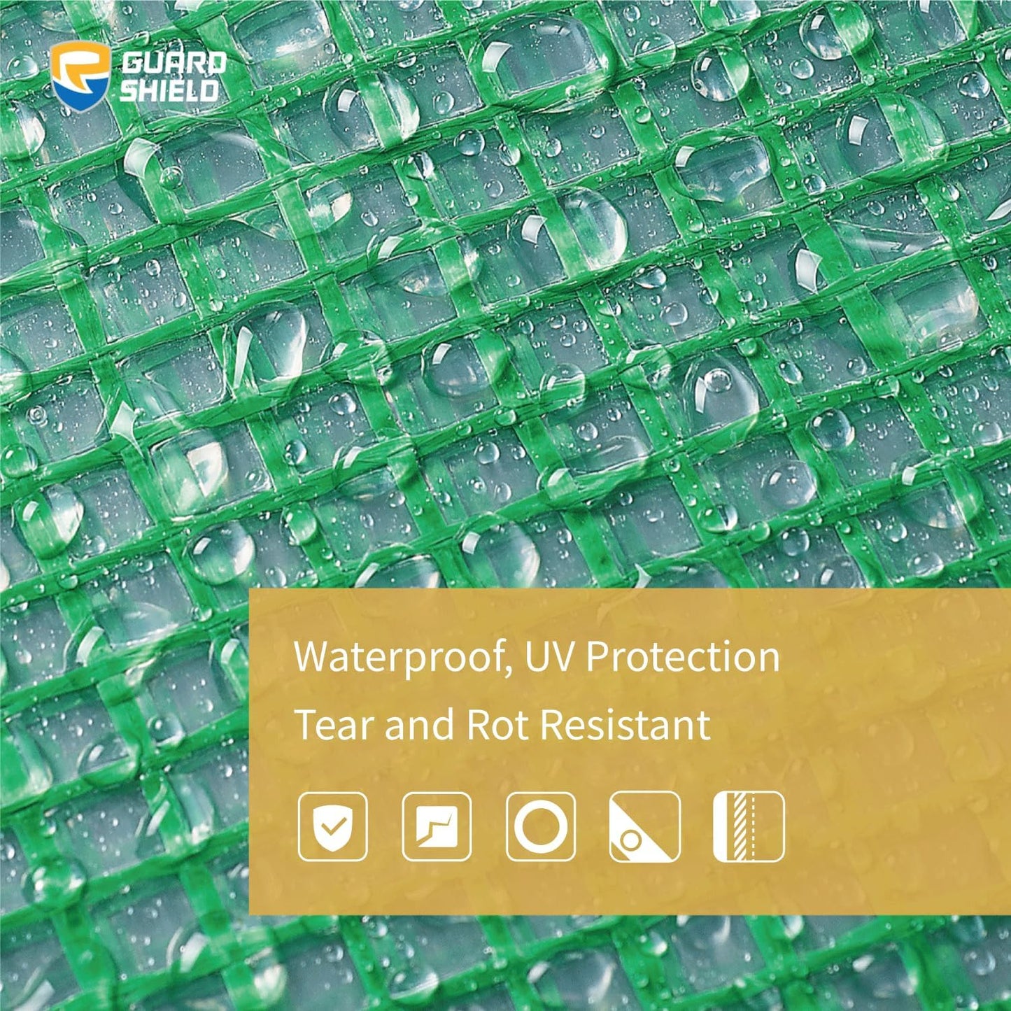 Lona verde transparente 6x8ft impermeable UV resistente jardín