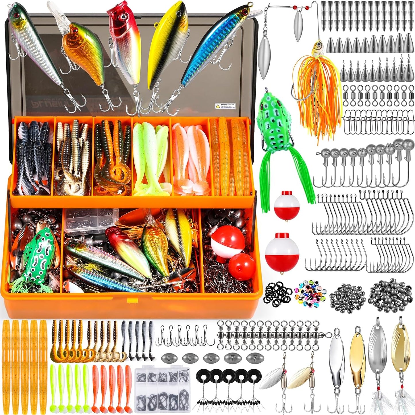 Kit señuelos pesca 353/404 pzas con accesorios incluidos