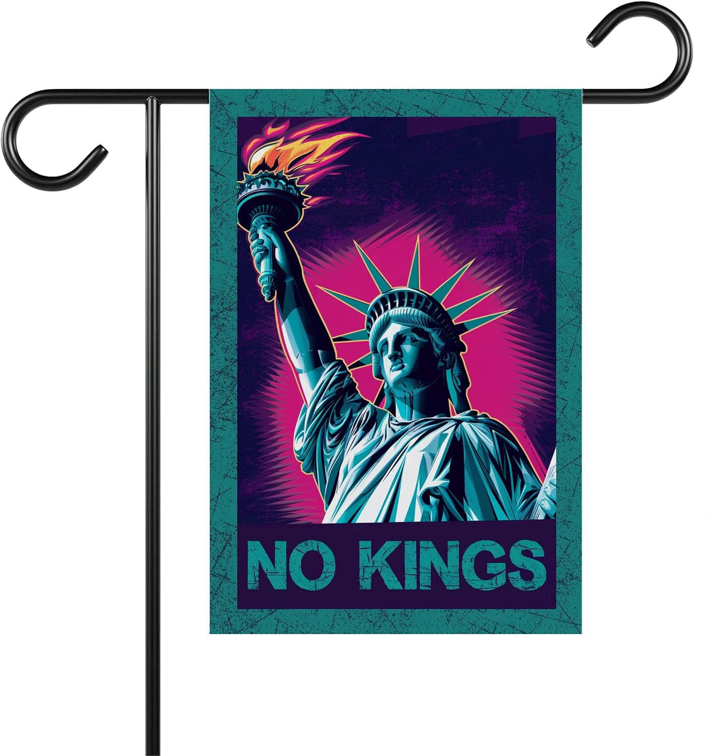 Bandera jardín Estatua Libertad anti Trump decoración terraza