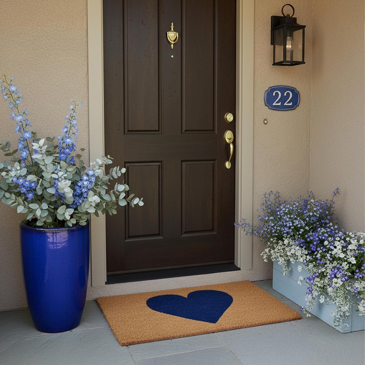 Felpudo Madison Heart Azul Oscuro 24x36pulg