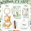 Set 50 regalos baby shower temática oso con letrero y tarjetas