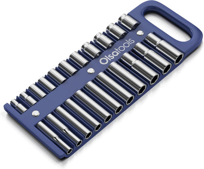 Bandeja magnética portátil para llaves de vaso 1/2 pulg azul