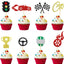 24 Pzas Decoración Cupcake Carreras Semáforo Volante Bandera
