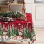 Mantel navideño rectangular con muñeco nieve y árbol lavable