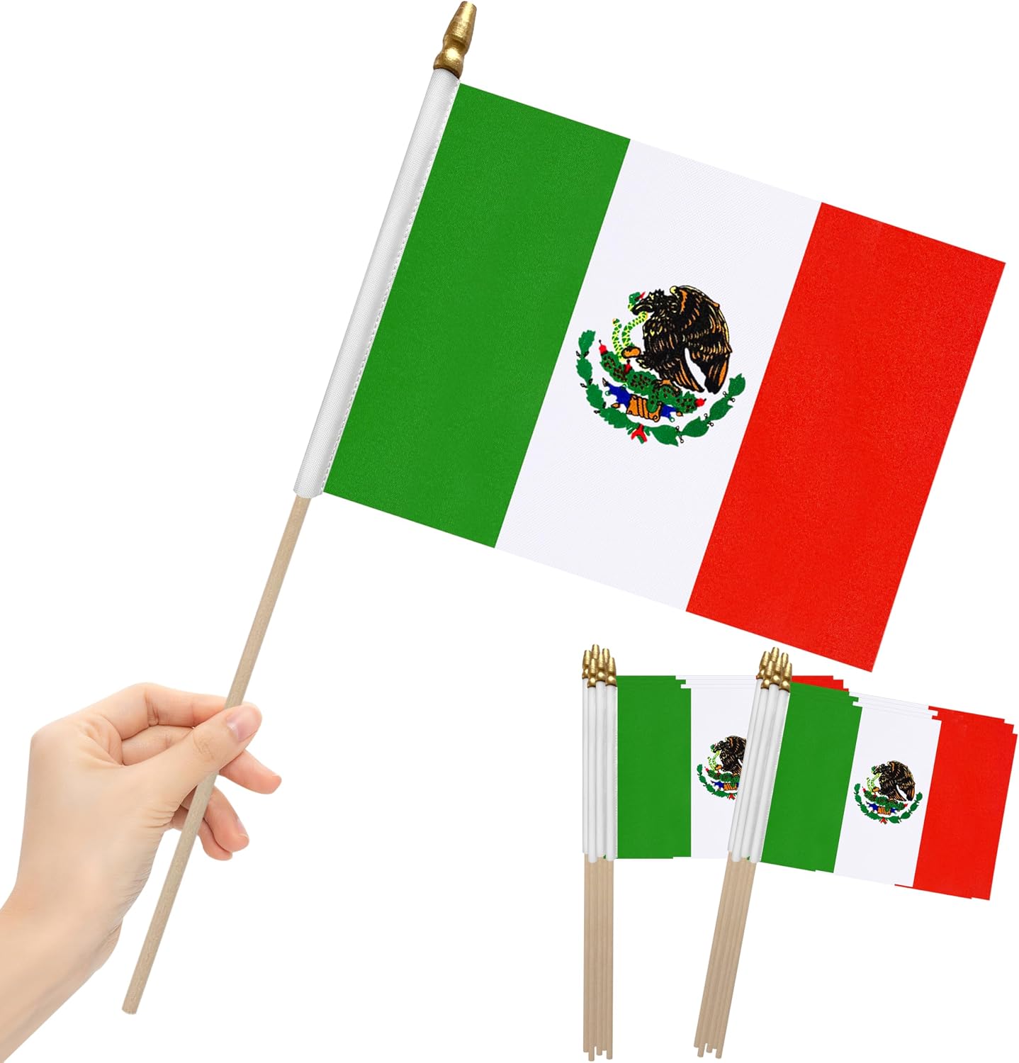 12 Banderas México 8x12pulg Madera Mini Decorativas