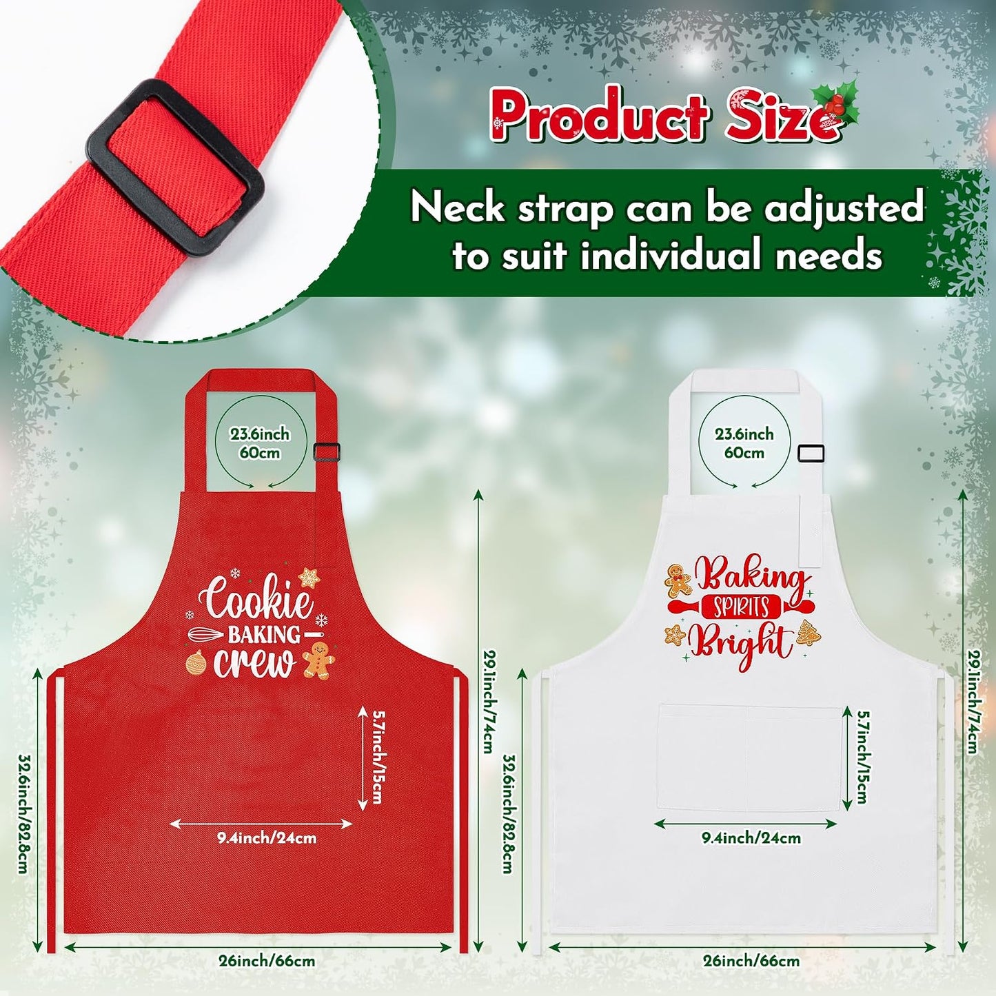 Delantales Navidad para Parejas con Bolsillos Regalo