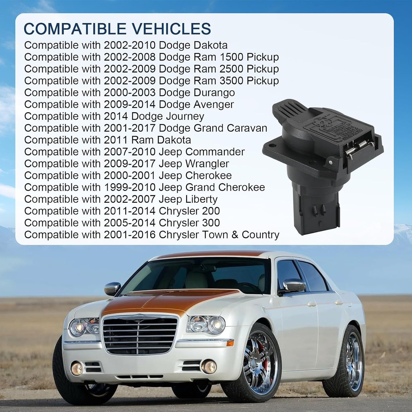 Parachoques trasero conector remolque 7 vías Dodge Ram Jeep