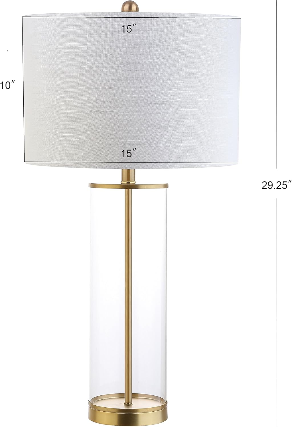 Lámpara mesa vidrio dorado 29.25pulg LED sala dormitorio