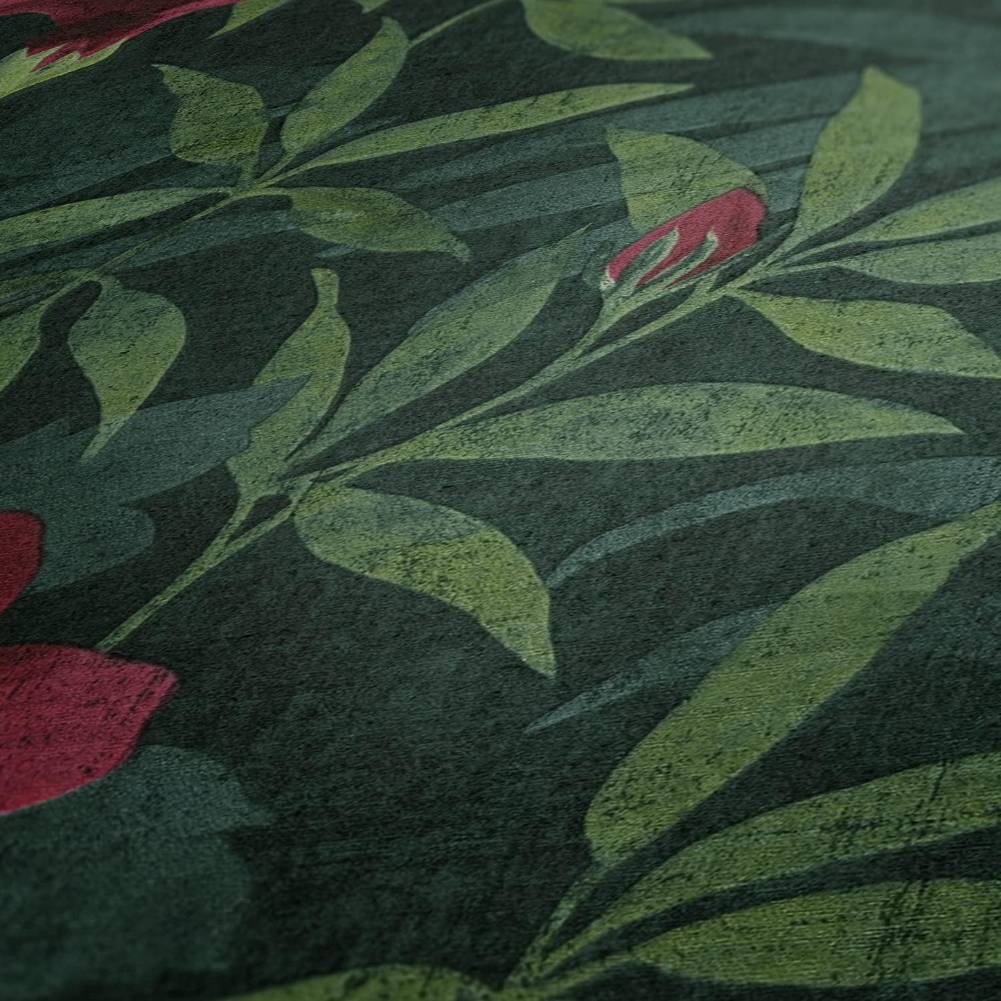 Papel pintado floral verde Malecón