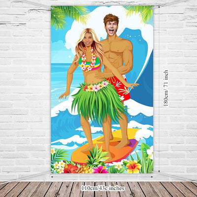Cartel hawaiano Luau para pareja decoración fiesta Aloha Tiki
