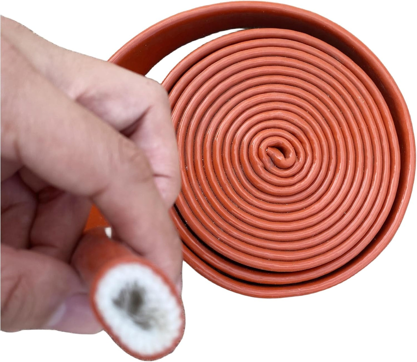 Funda térmica 40mm x 3 pies silicona fibra vidrio color rojo