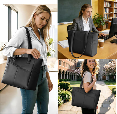 3 Bolsas Mano Mujer con Portavasos y Comp Laptop 15.6pulg