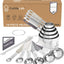 Set 14 Pzas Tazas y Cucharas Medidoras Acero Inox