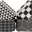 Set 4 cestas plegables geométricas lino algodón negro