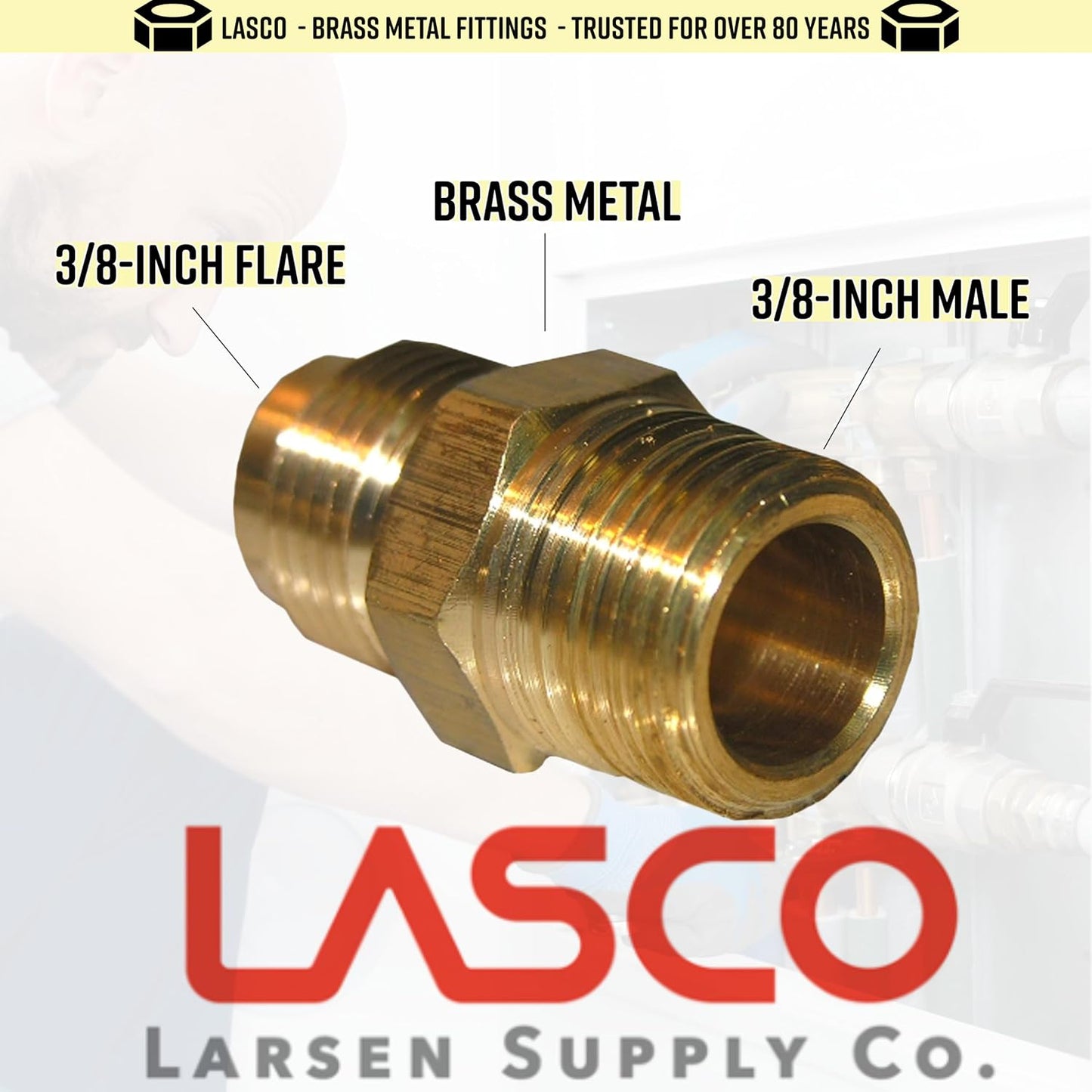 Adaptador latón rosca macho 3/8pulg