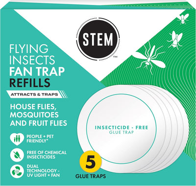 Almohadillas pegamento ventilador insectos 5 uds
