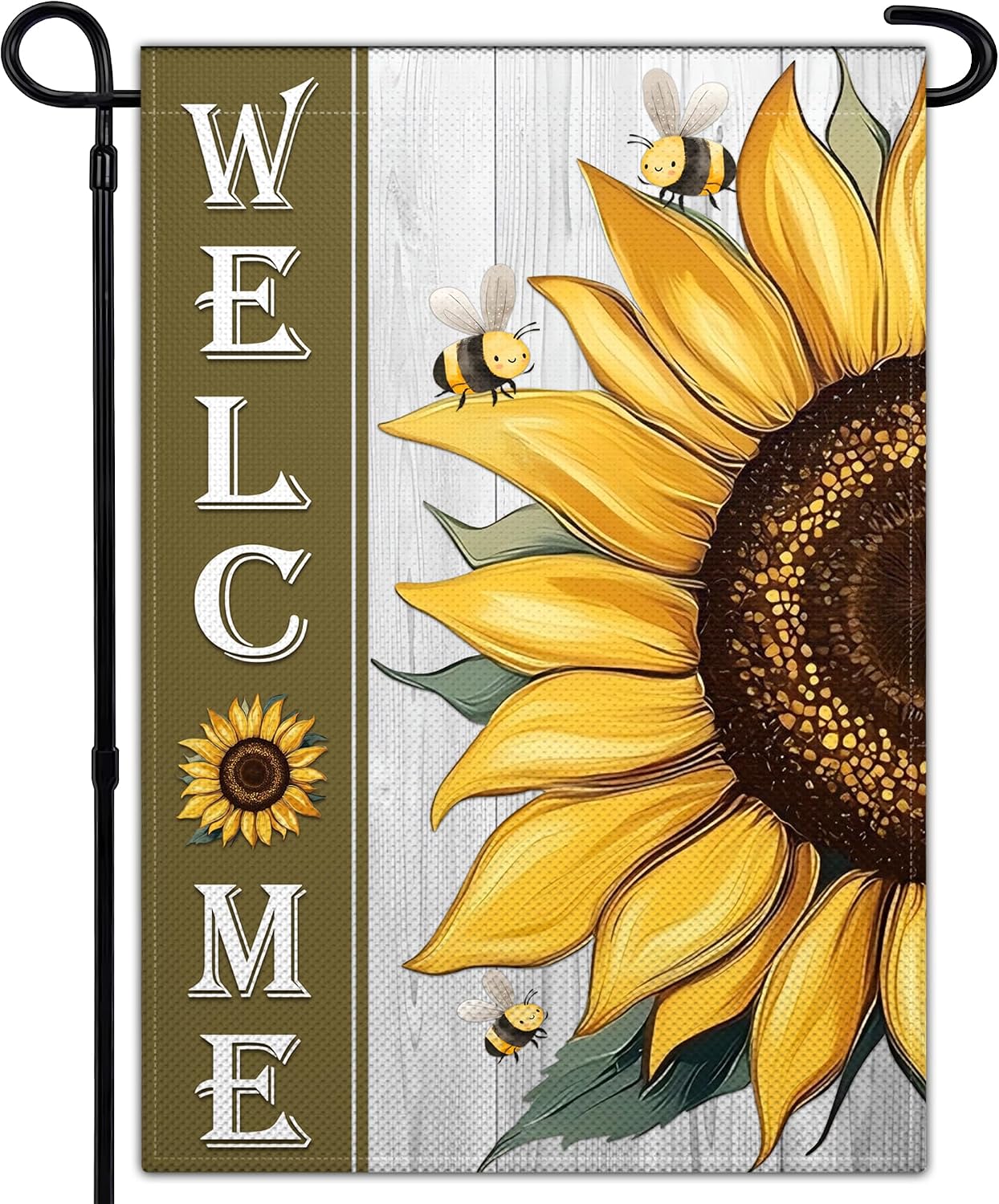 Banderas jardín doble cara 12x18pulg girasol abeja