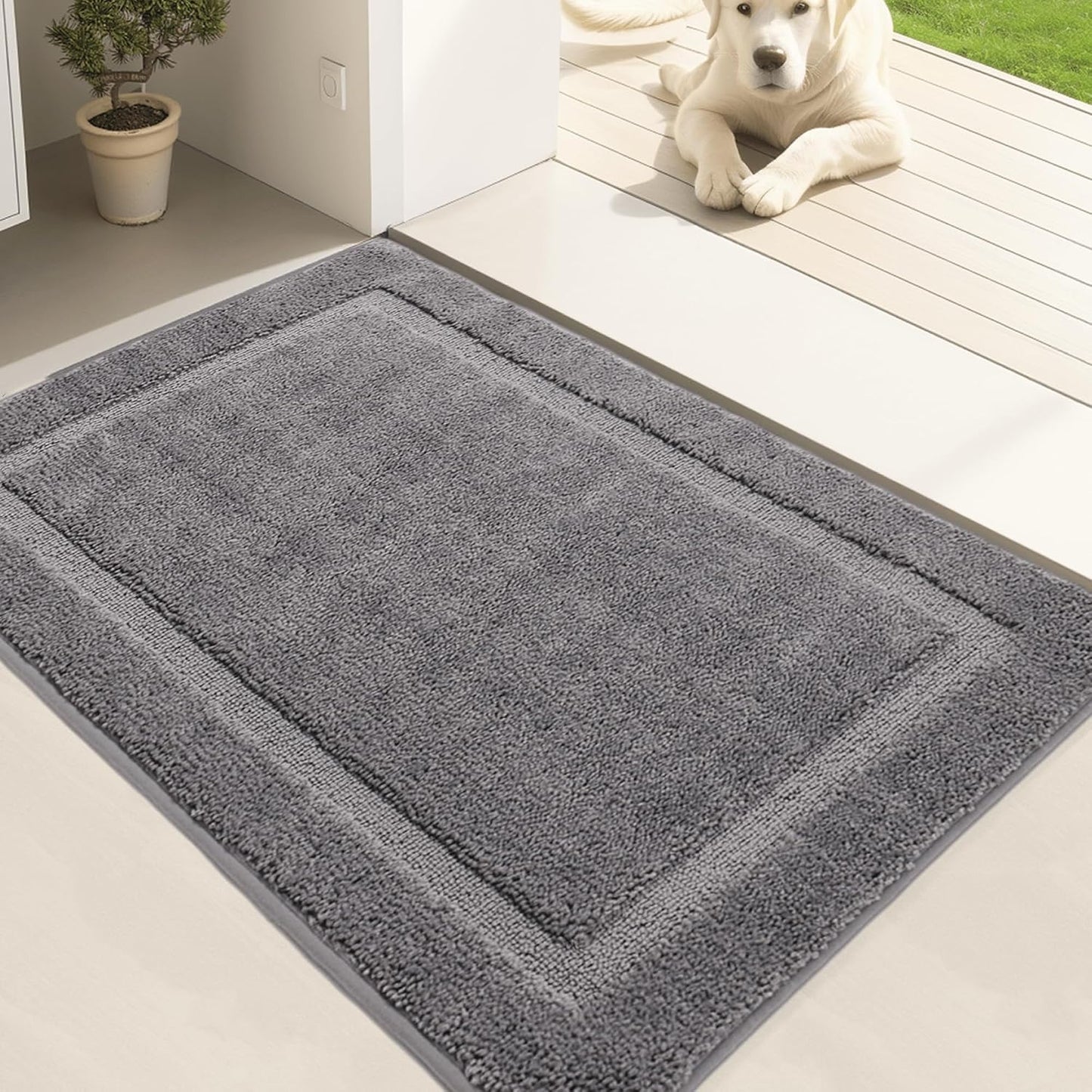 Tapete puerta interior antiderrap con respaldo goma lavable