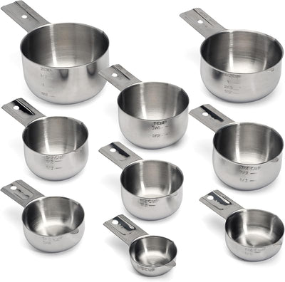 Set 9 Tazas Medidoras Acero Inox Apilables