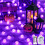 Luces Halloween moradas 33ft 100 LED con control remoto