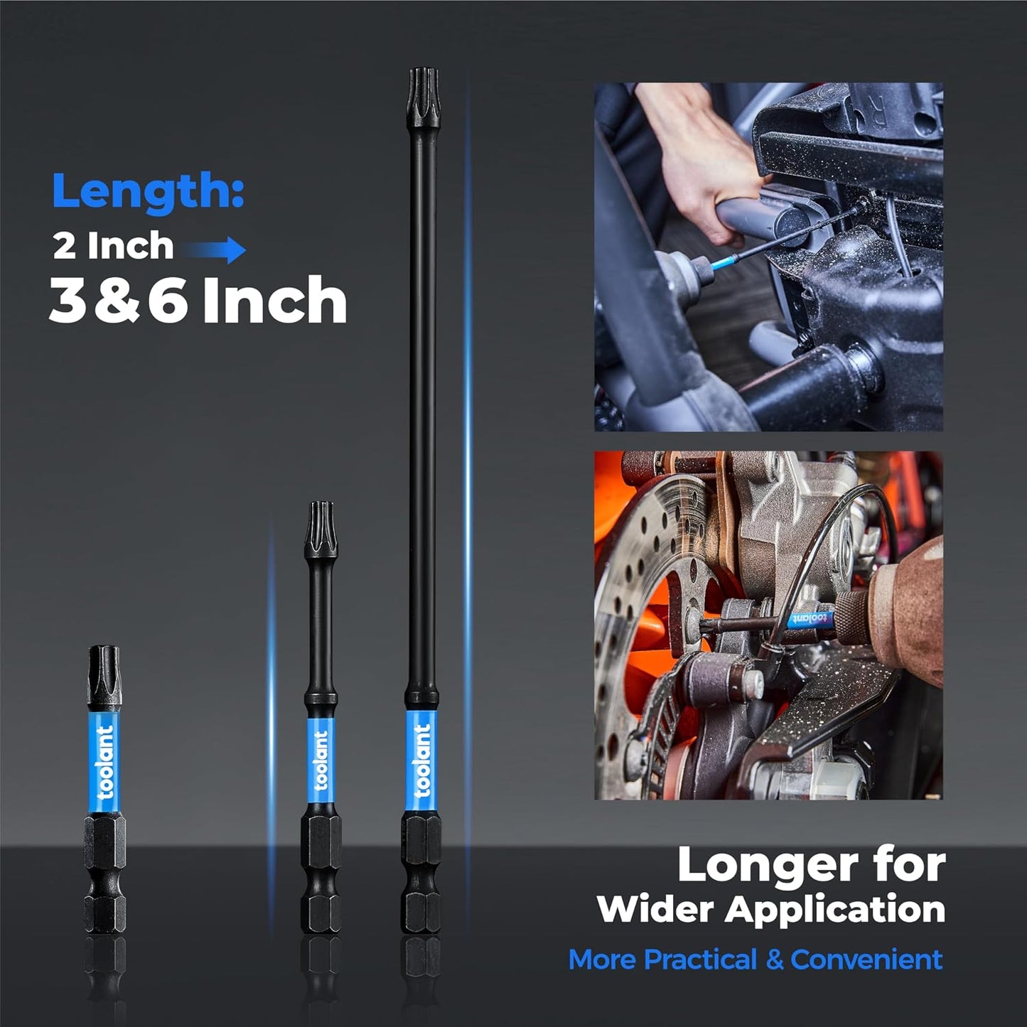 Set 10 Brocas Torx Impacto 1/4pulg Vástago Hexagonal