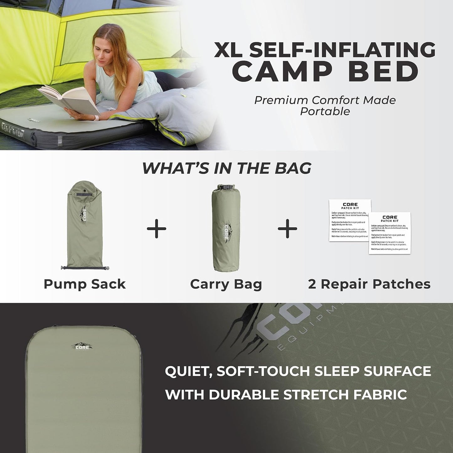 Cama camping inflable ancha uso al aire libre