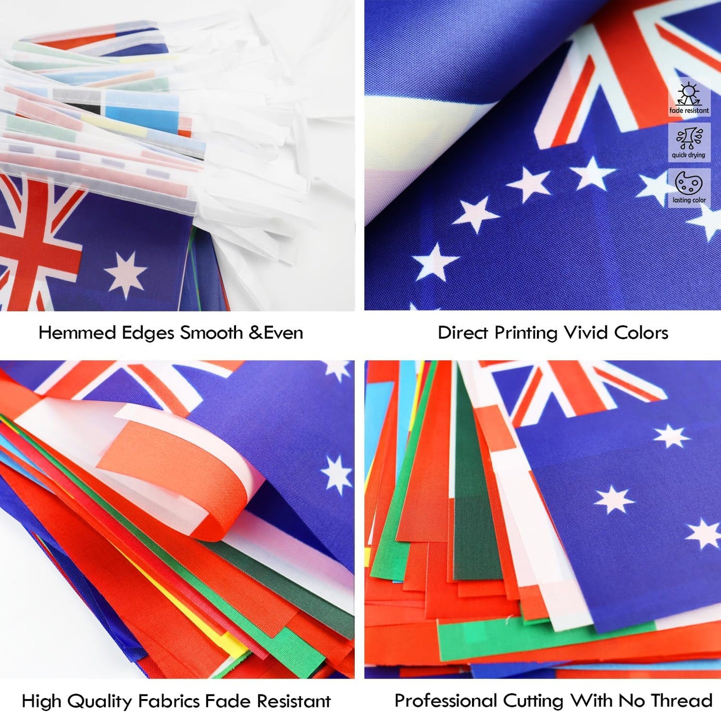 Bandera cuerda 190ft 200 países decoración fiestas bares