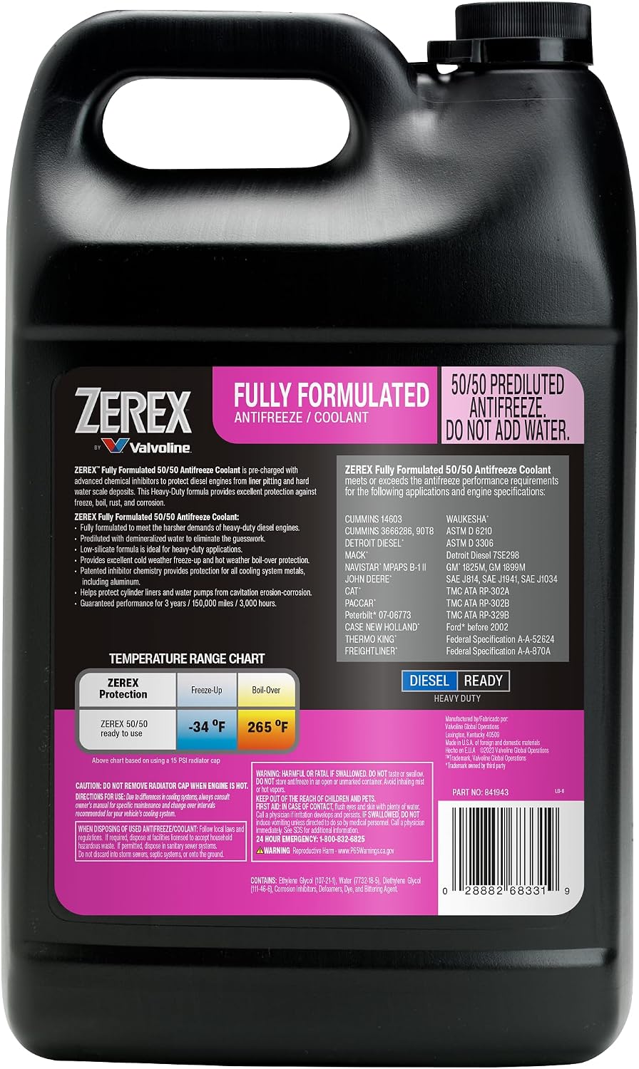 Anticongelante 50/50 rosa listo para usar 1gal