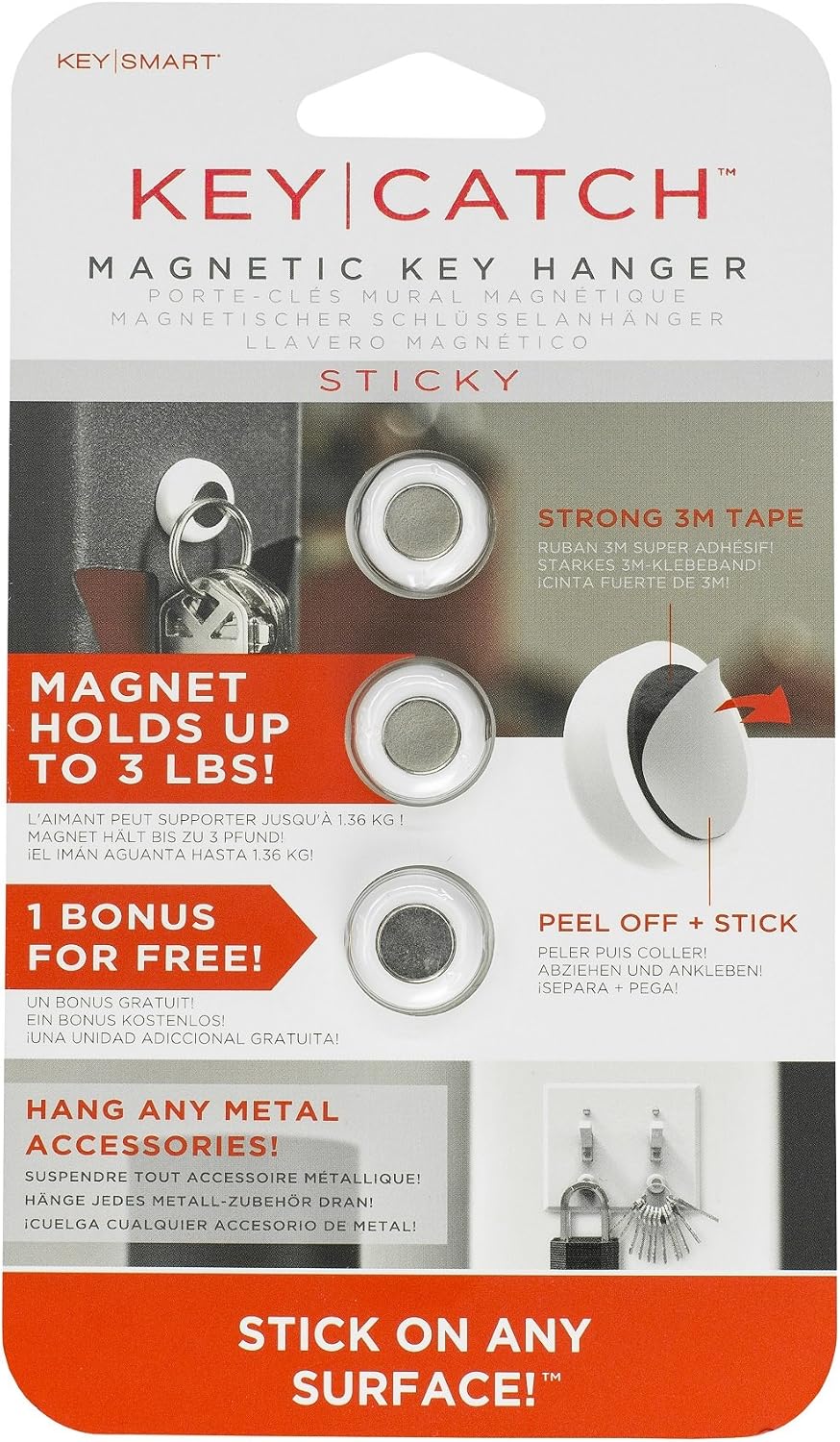 Soporte magnético para llaves KeyCatch pack 3