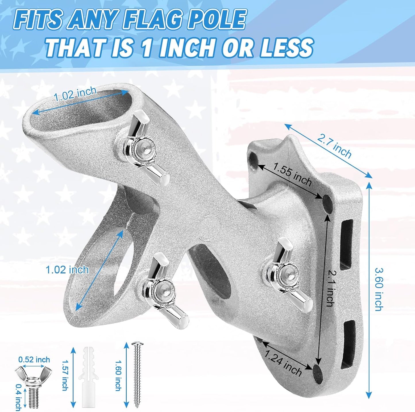 Soporte asta bandera exterior metal 1" aluminio