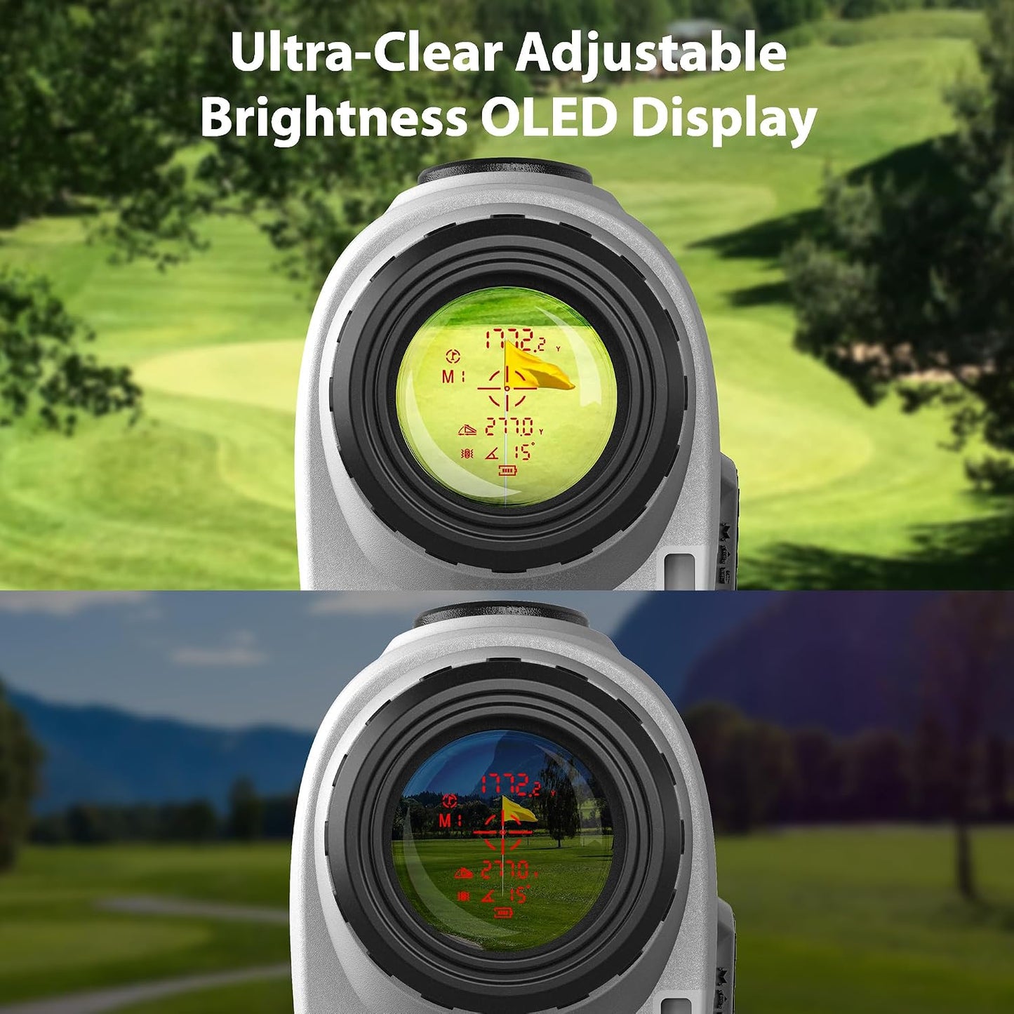 Láser distancia golf Gen 2 1200/2500Y OLED doble batería