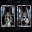 2 Cortinas Halloween 47x31pulg Tela Poliéster Ventanas