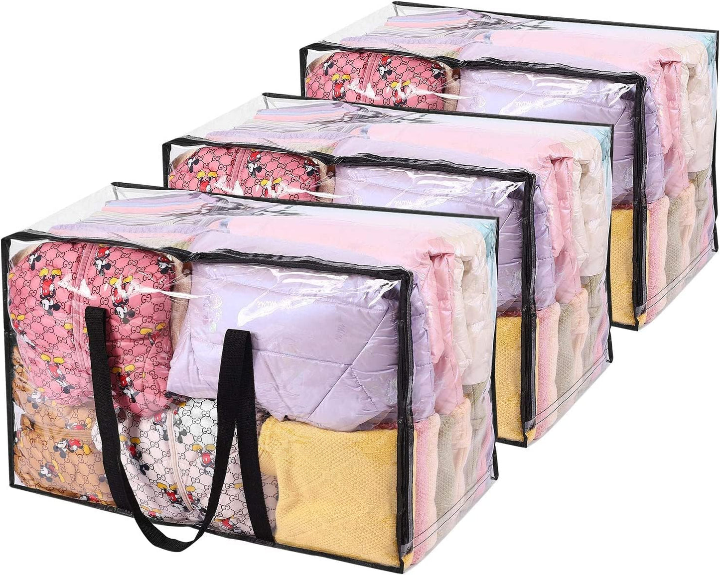 Bolsas almacenamiento transparentes agarradera grande