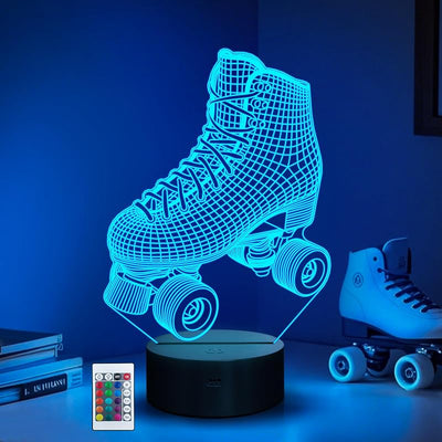 Luz Nocturna Led 3D Patinaje con Control Remoto