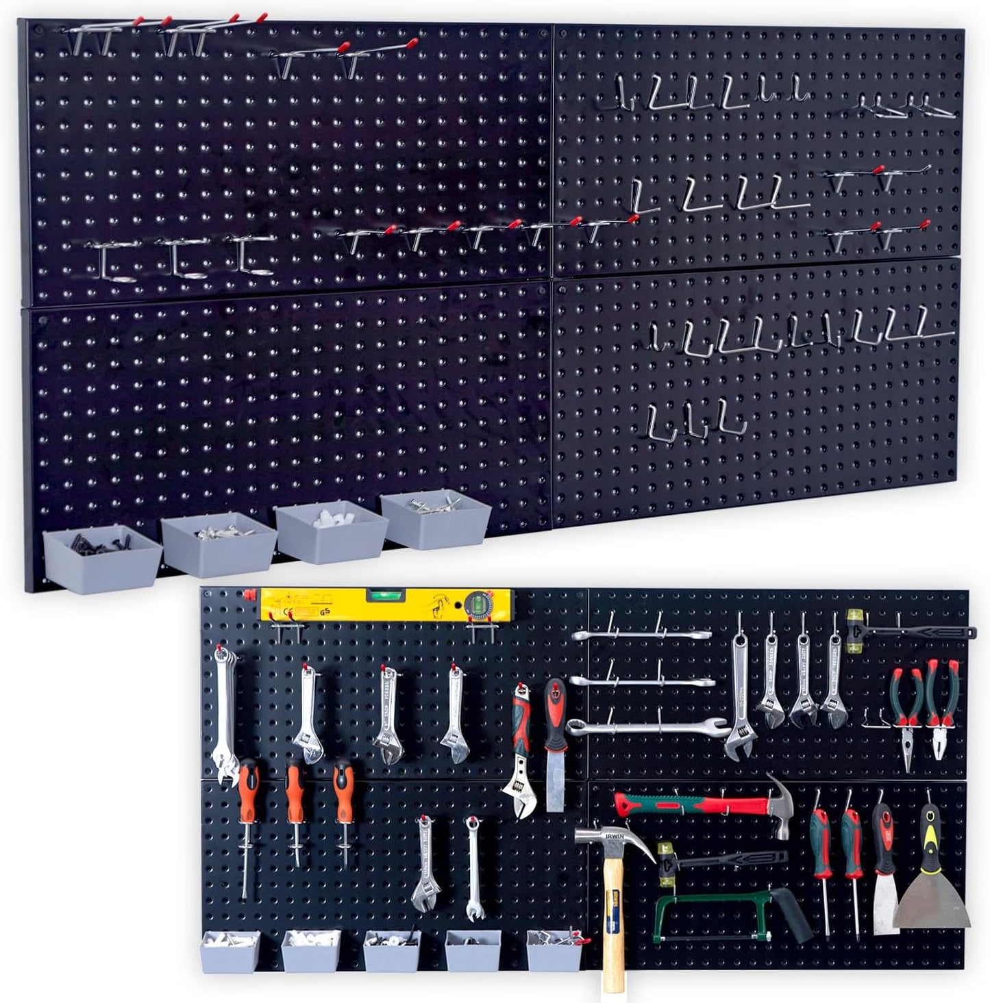 Organiz. tablero clavijas acero 48x24 48 ganchos