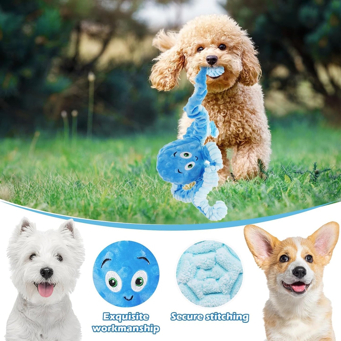 Juguetes chirriantes para perros de felpa suave