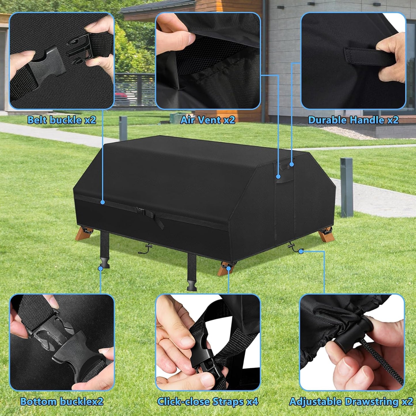 Funda mesa picnic 55pulg tela Oxford 600D resistente agua