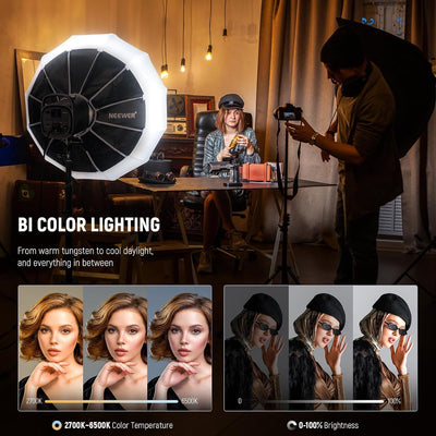 Luz LED estudio COB 2700K-6500K con control APP