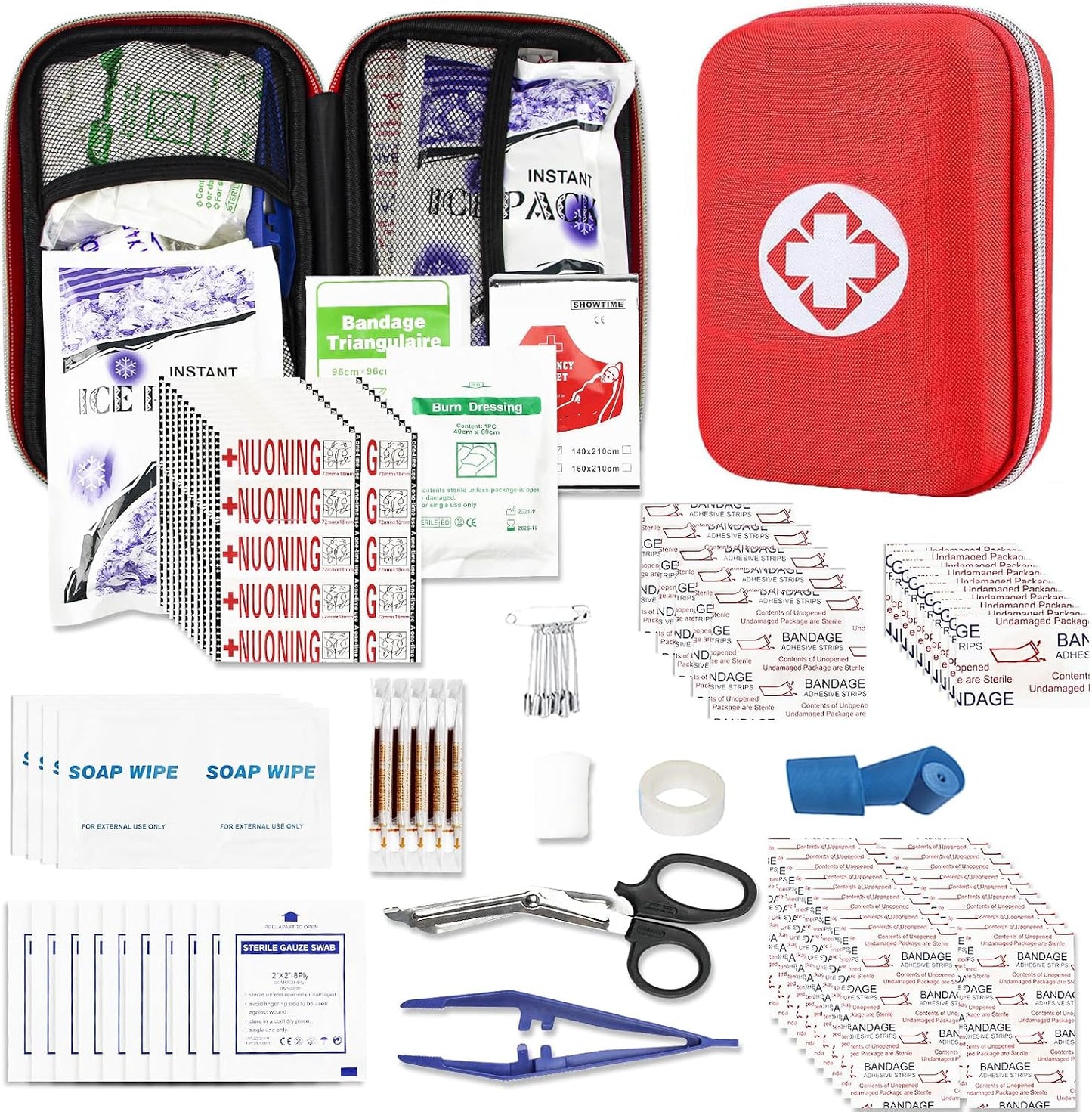 Kit primeros auxilios hogar coche camping 274 pzas