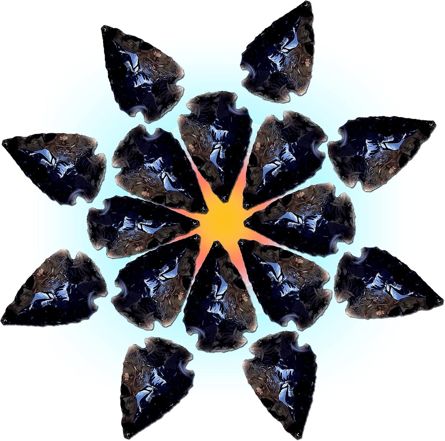 Puntas flecha obsidiana negra 20 pzas para joyas y regalos