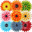 9 Pzas Flores Metal Decoración Pared 8pulg Bohemia Jardín