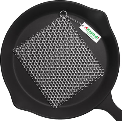 Limpiador acero inox 10x10pulg para sartenes hierro fundido